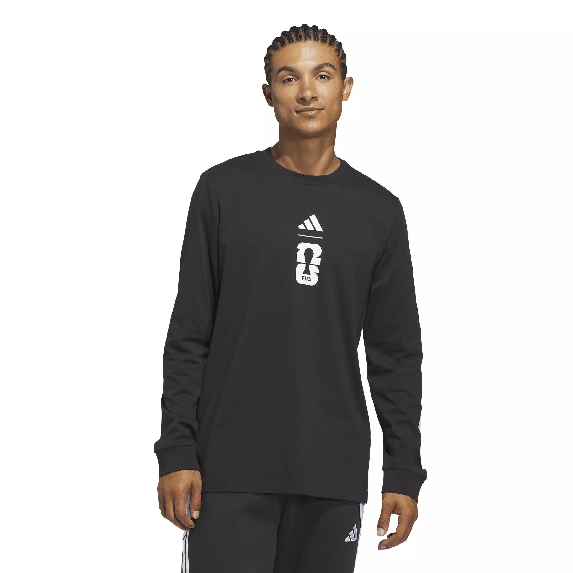 adidas Men's World Cup 26 OMB Graphic Long Sleeve T-Shirt -Black
